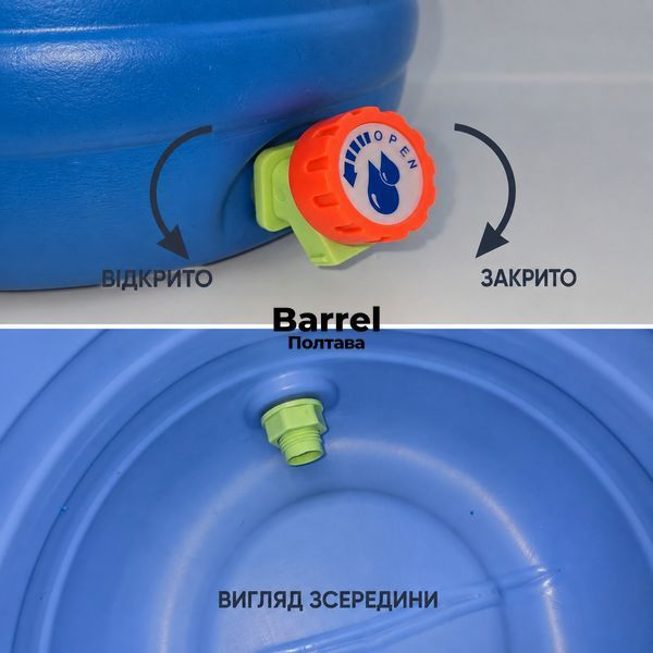 Бідон Litolan 20 л дужка синій з вентильним краном, харчовий, 2 шари, УФ-захист 43255 фото