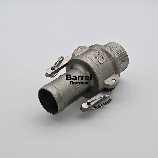Комплект Camlock F+C 1 1/2&rdquo; AISI 316 &ndash; штуцер из наружн. резьбой + муфта с елкой &Oslash;38 мм 60252024 фото