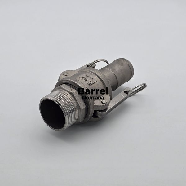 Комплект Camlock F+C 1 1/4&rdquo; AISI 316 &ndash; штуцер из наружн. резьбой + муфта с елкой &Oslash;32 мм 60252020 фото