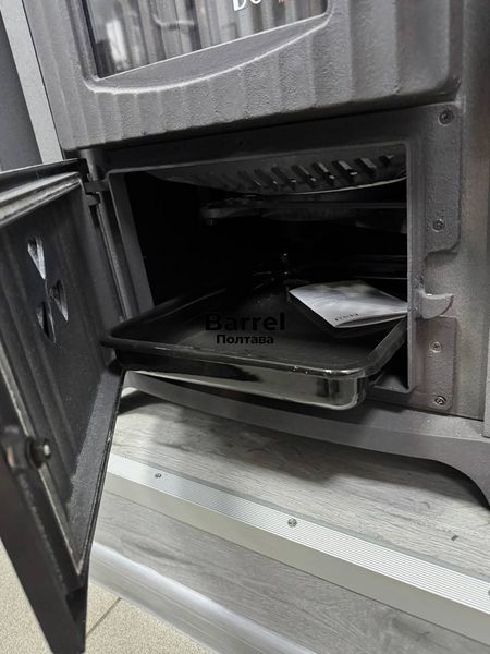 Печь-камин дровяная Duval REM-5550 Ege Rekor 11 кВт с варочной поверхностью и 3 обзорными стеклами, антрацит REM-5550 фото