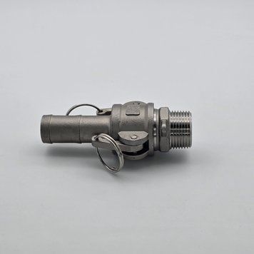 Комплект Camlock F+C 1&Prime; AISI 316 &ndash; штуцер из наруж. резьбой + муфта с елкой &Oslash;25 мм 60252016 фото