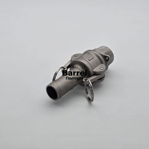 Комплект Camlock F+C 1&Prime; AISI 316 &ndash; штуцер із зовн. різьбою + муфта з ялинкою &Oslash;25 мм 60252016 фото