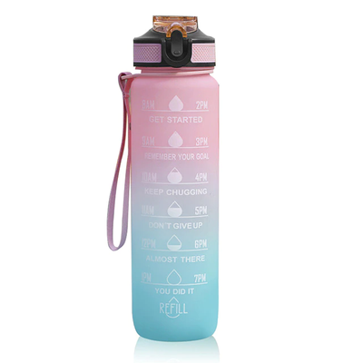 Cпортивная бутылка для воды с таймером C-Pink 5003 фото
