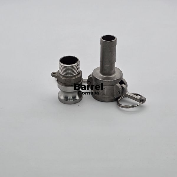 Комплект Camlock F+C 3/4&Prime; AISI 316 &ndash; штуцер із зовн. різьбою + муфта з ялинкою &Oslash;19 мм 60252012 фото
