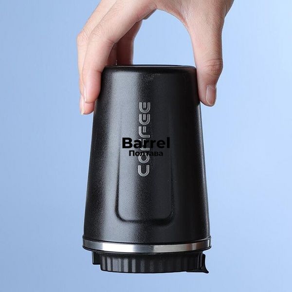 Термокухоль Coffee 380 мл з градусником чорна з нержавіючої сталі 5040 фото