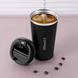 Термокухоль Coffee 380 мл з градусником чорна з нержавіючої сталі 5040 фото 1