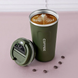 Термокухоль Coffee 380 мл з градусником зелена з нержавіючої сталі 5038 фото 1