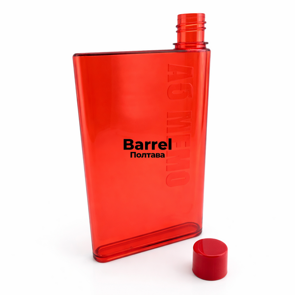 Плоская бутылка 420 мл для воды Memobottle A5 красная 5066 фото