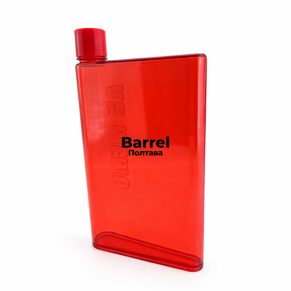 Плоская бутылка 420 мл для воды Memobottle A5 красная 5066 фото