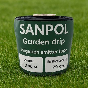 Стрічка емітерна для крапельного поливу SANPOL 7 mil 20 см, бухта 300 м 2047721 фото