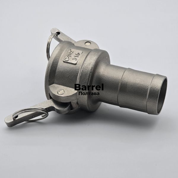 Камлок тип C150 1 1/2&Prime; AISI 316 &ndash; муфта з хвостовиком &laquo;ялинка&raquo; &Oslash;38 мм (Camlock) 502222024 фото