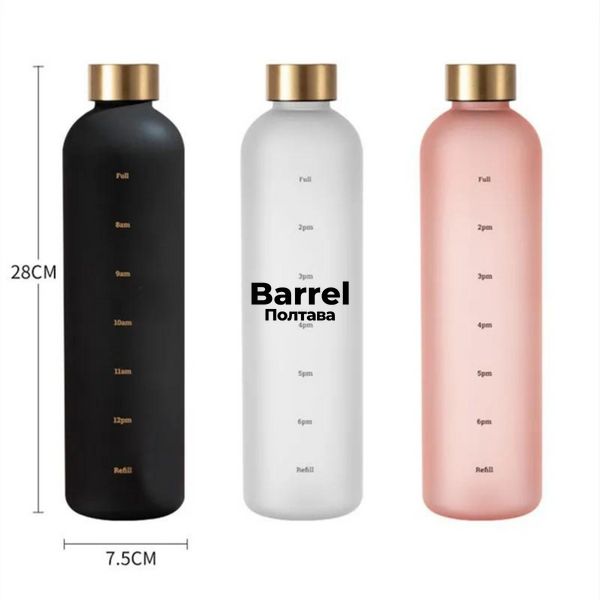 Пляшка для води Refill на 1000 мл розова з тритану 5049 фото