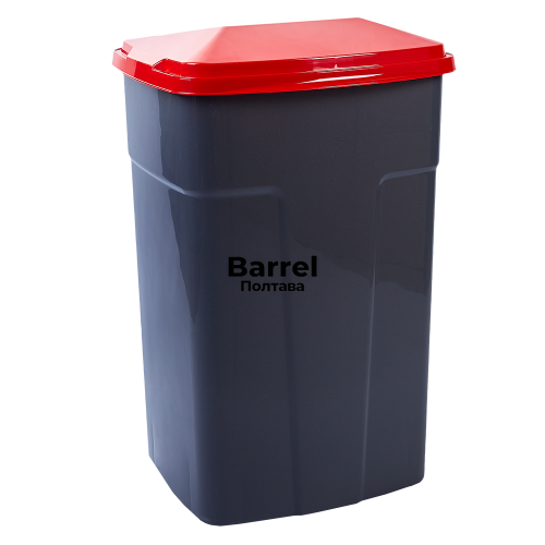 Бак мусорный 90л (т.серый/красный) Алеана 110104010 фото