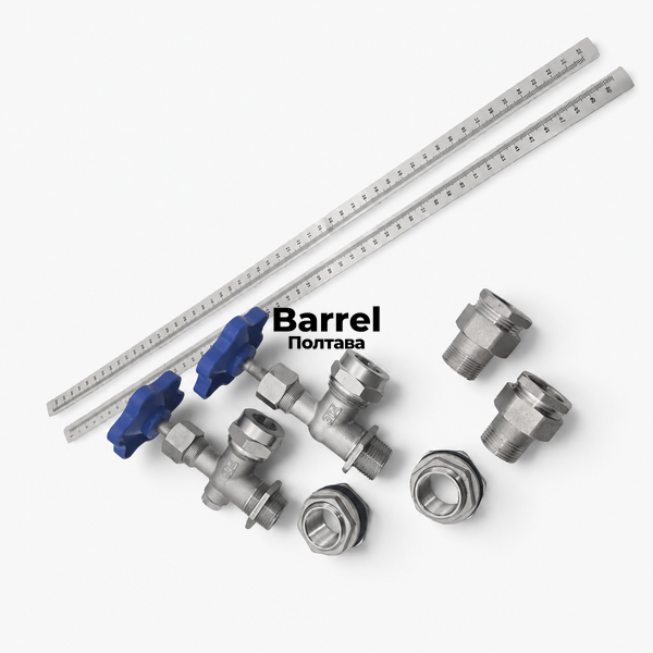 Комплект уровнемера для бака 3/4" DN20 из нержавеющей стали AISI 304, трубка 1 м, 2 врезки и 2 американки 846 фото